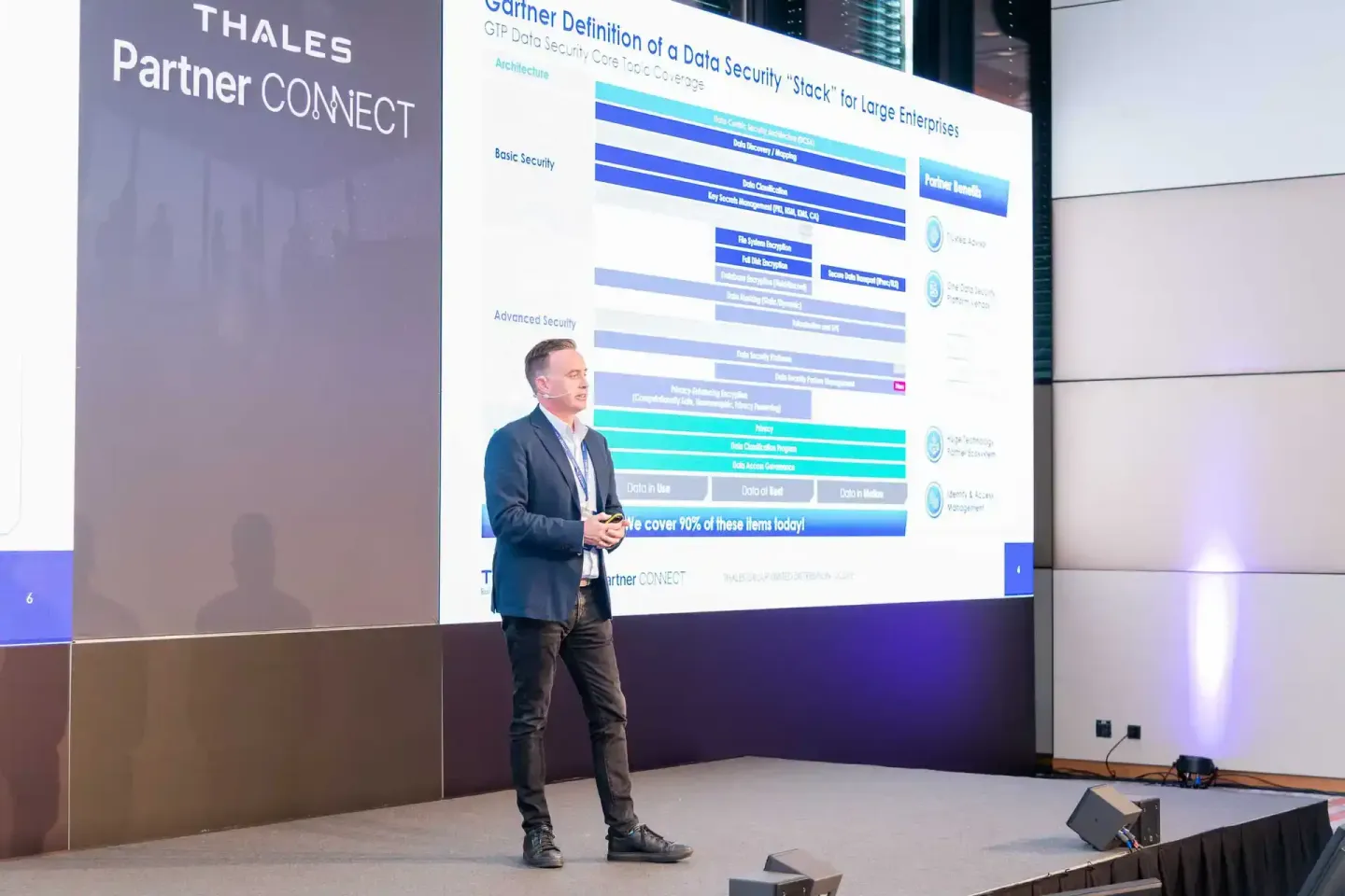 Eventfotograf präsentiert Gartner Data Security Framework auf Thales Partner Connect Konferenz Wien