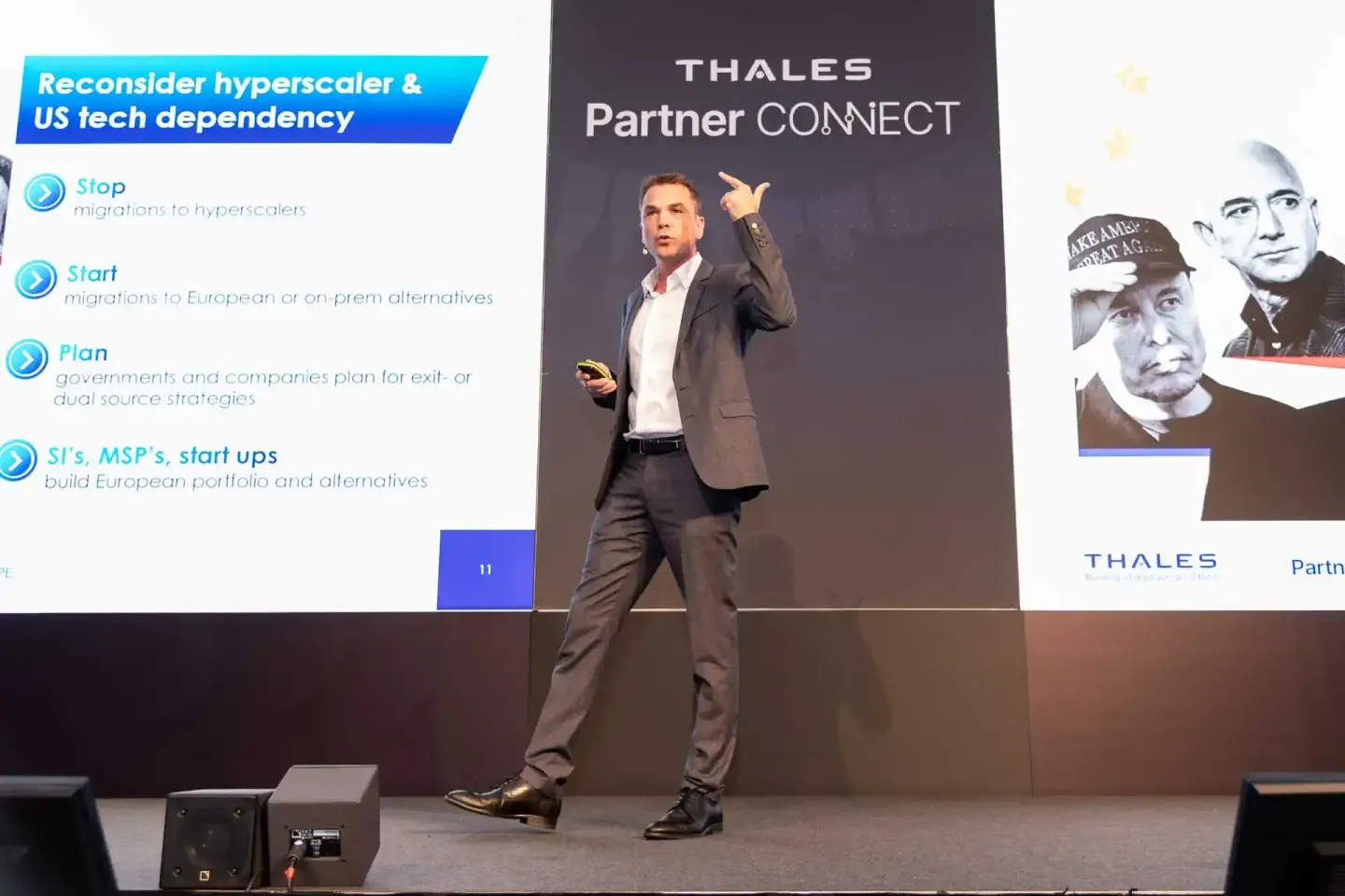 Redner präsentiert auf Thales Partner Connect Konferenz – Eventfotograf Wien dokumentiert Firmenevent